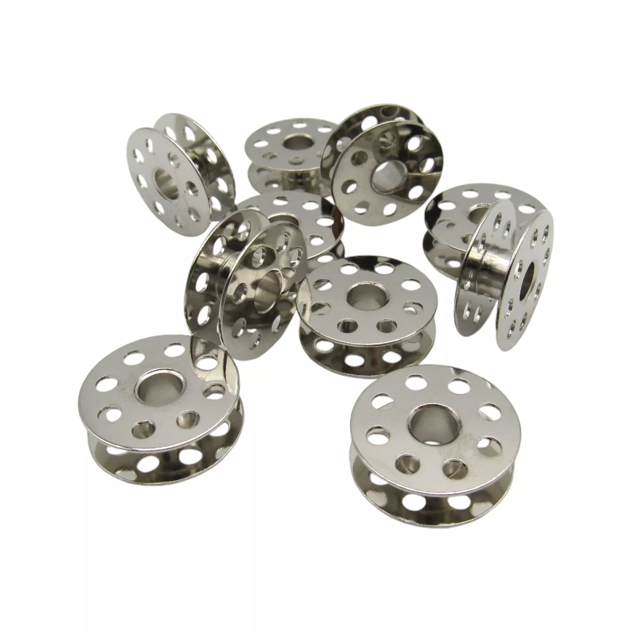 Singer Metal Bobbins 10-Pack - Part #45785 for Models 221, 222, 301A