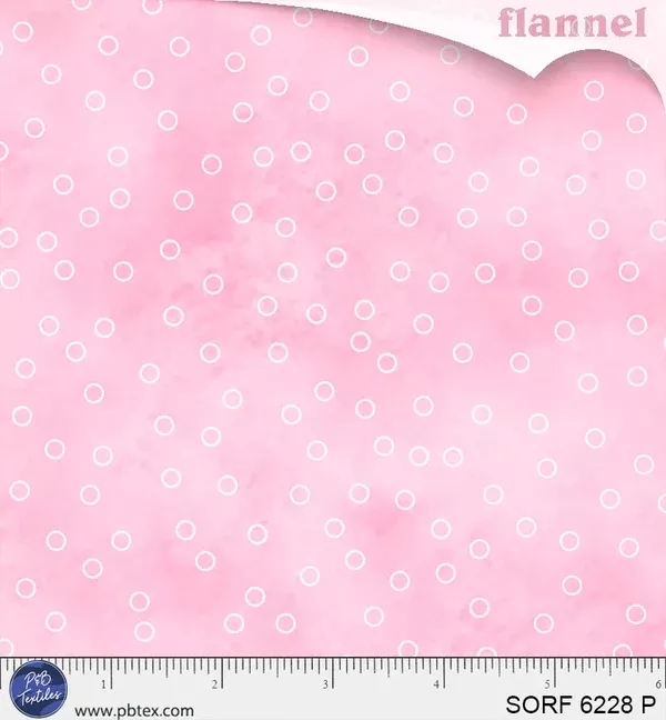 Sorbet Flannel Tossed Open Dot Pink