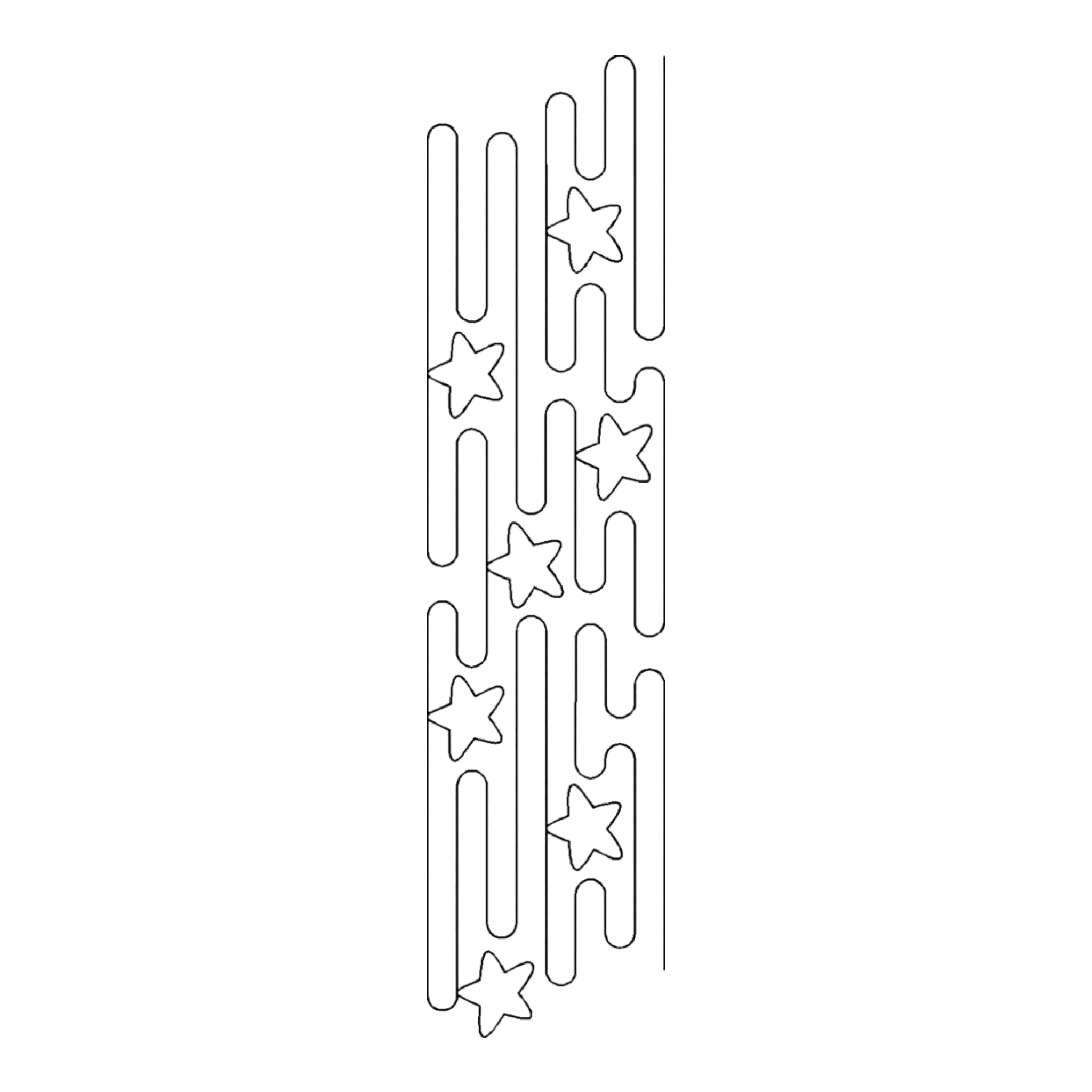 STENCIL - Starz and Bars Border - 4 in
