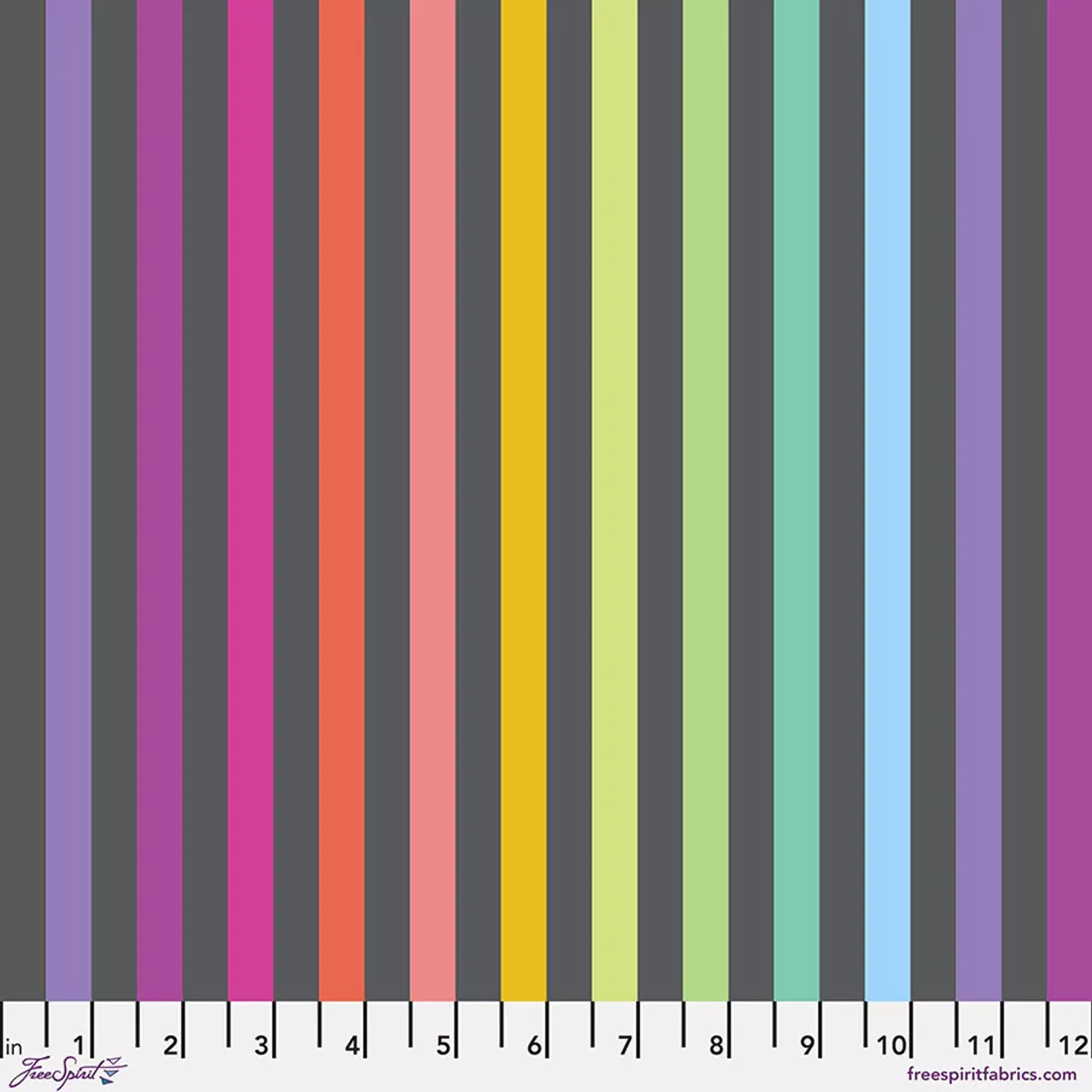 Tula Pink TRUE COLORS GRAYWORK: Disco Stripe-Carbon (1/4 Yard)