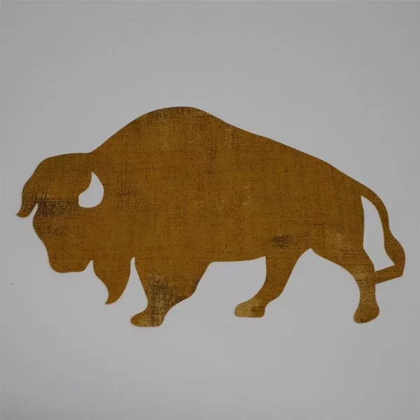 Yellow (gold) fusible Applique Buffalo - 7 Inch