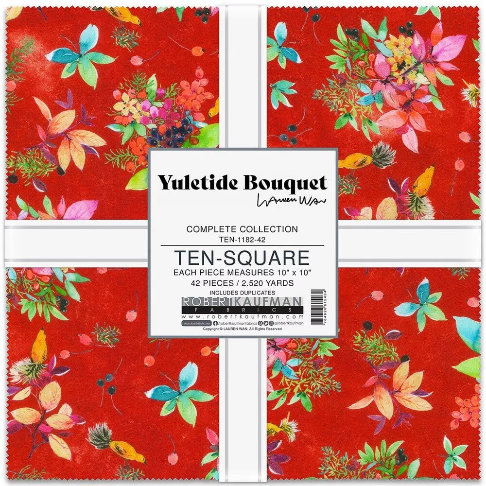 Yuletide Bouquet - 10 in squares - 42 pc