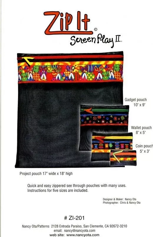 Zip It Pouches (Screen Play 2) Pattern