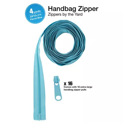 Zipper 4yds with Pulls Parrot Blue