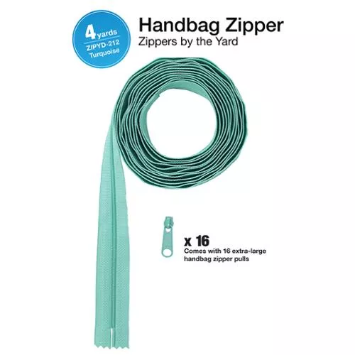 Zipper 4yds with Pulls Turquiose