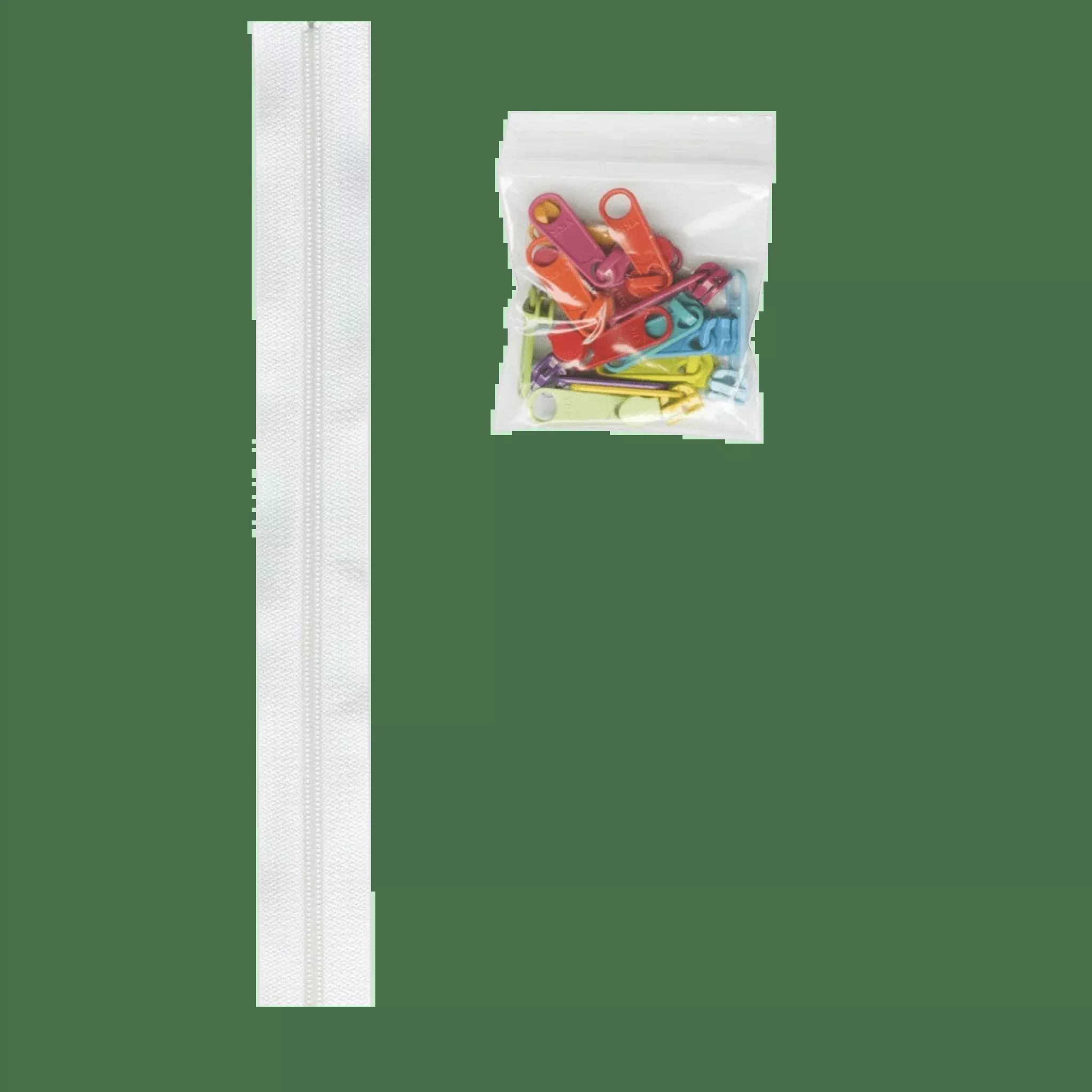 Zipper by the Yard - By Annie - White 16 Multicoloured pulls