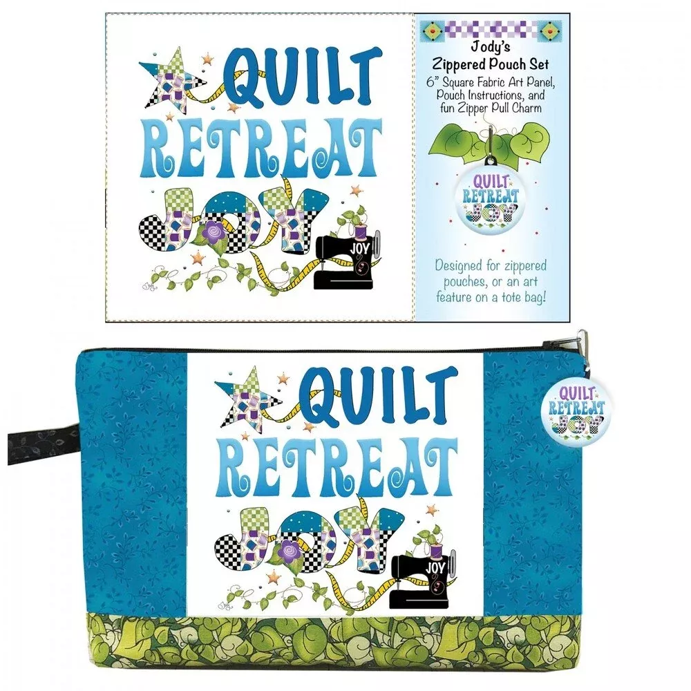 Zipper Pouch Set Quilt Retreat Blue Joy