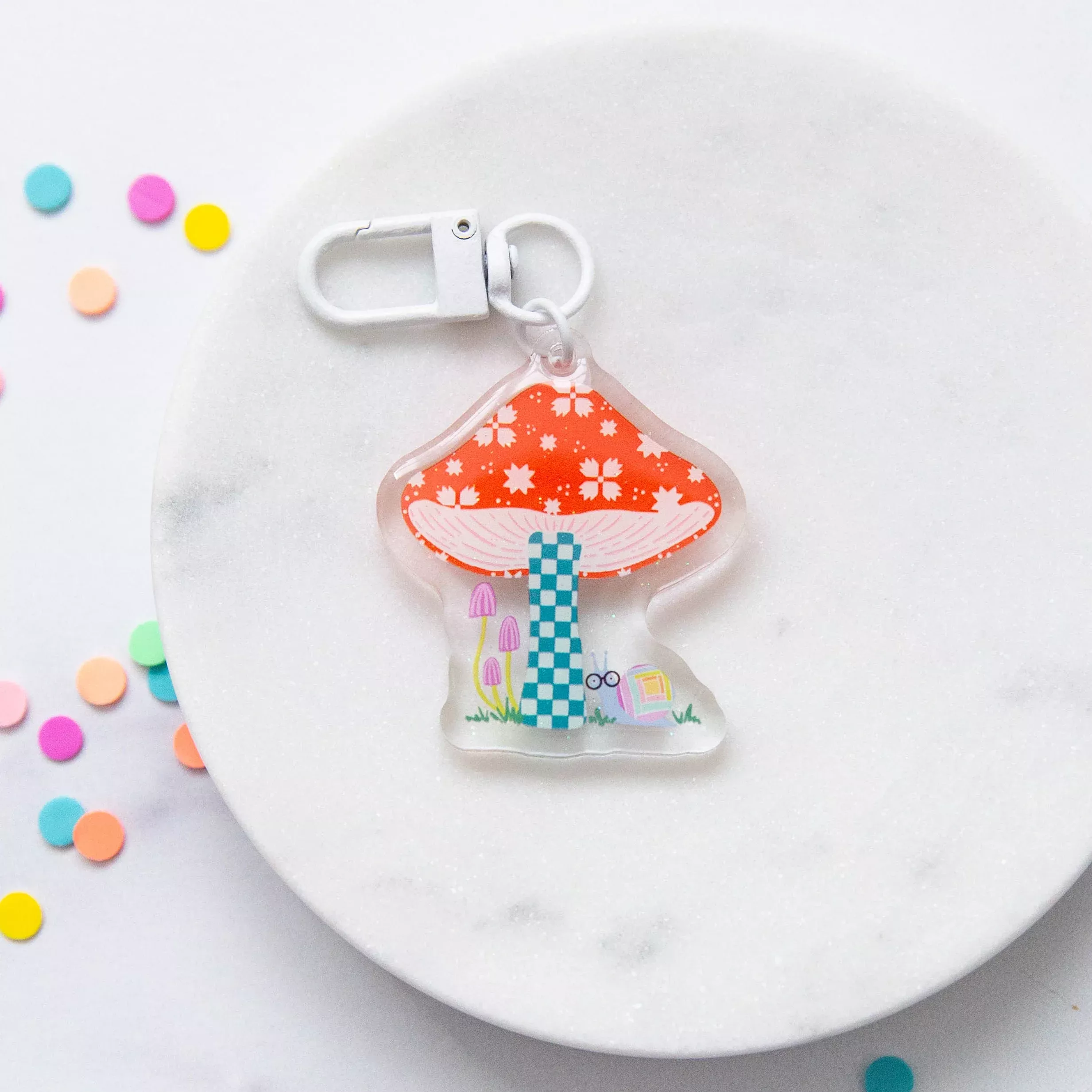 Zipper Pull: Mushroom & Snail