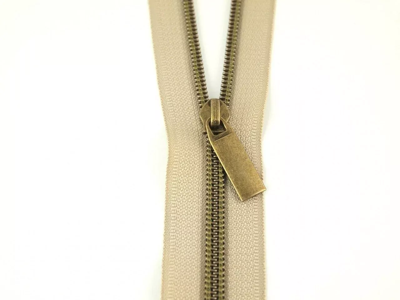Zippers By The Yard Beige Tape Antique Gold #5